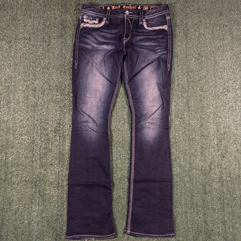 Rock Revival Jeans Women's Urban Mid Rise Bootcut Stretch Denim Size 30 36X36